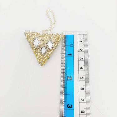 Light Gold Beaded Mirror Tassels Latkan, Bridal Tassels, Decorative Tassels